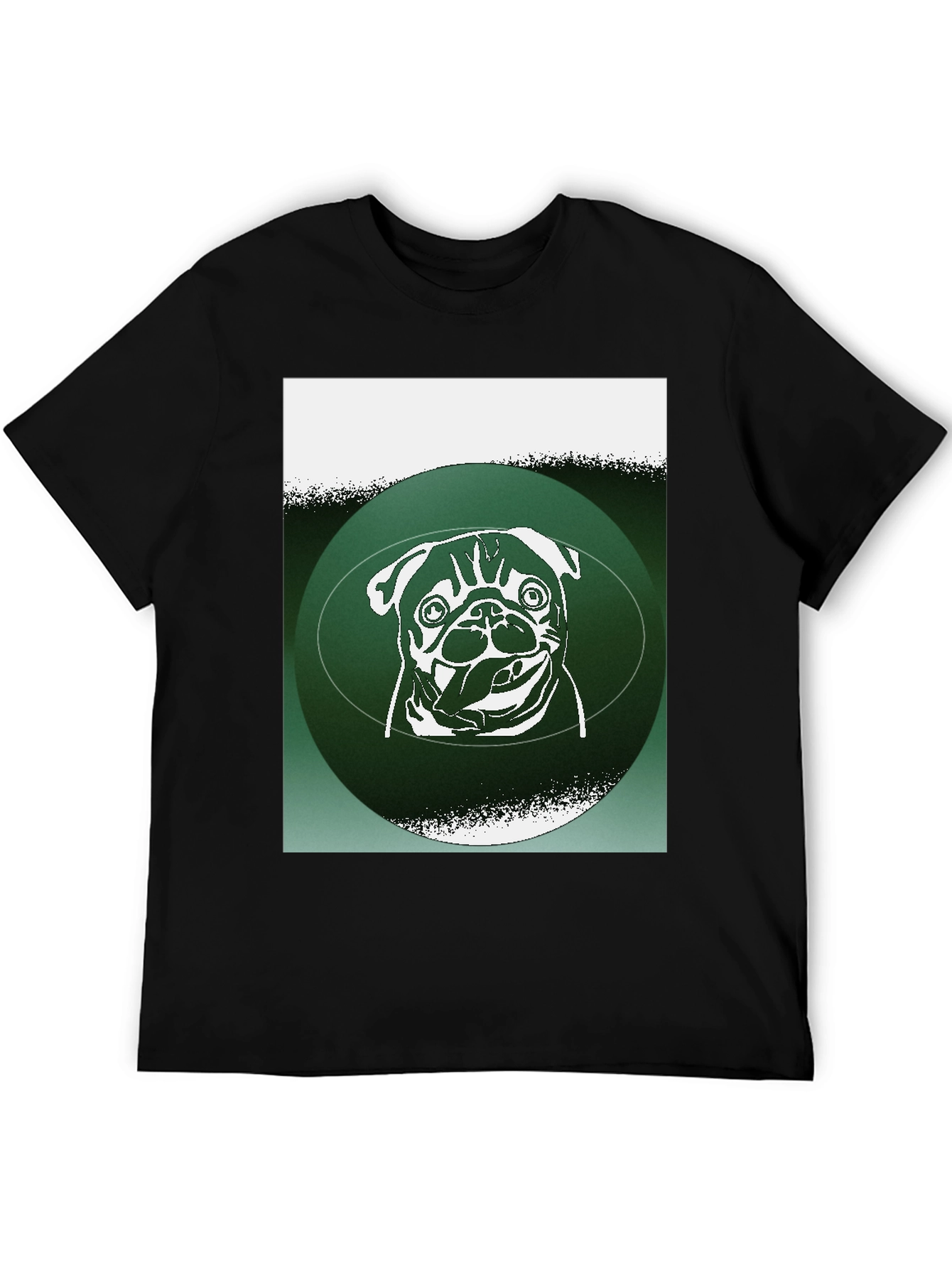 Pug Graphic Tee - Green Accent