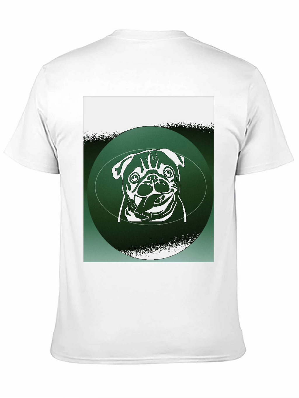Pug Graphic Tee - Green Accent