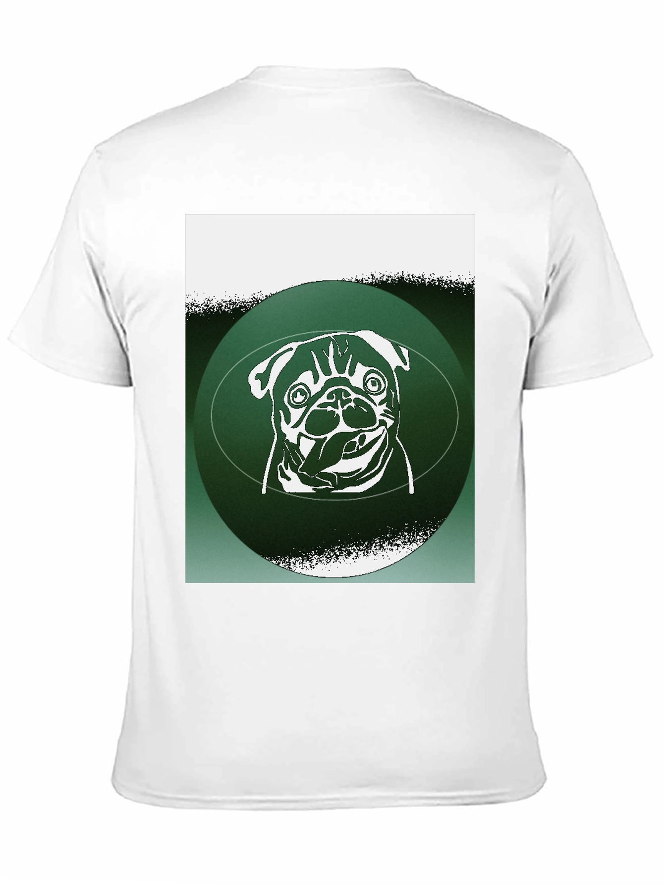 Pug Graphic Tee - Green Accent