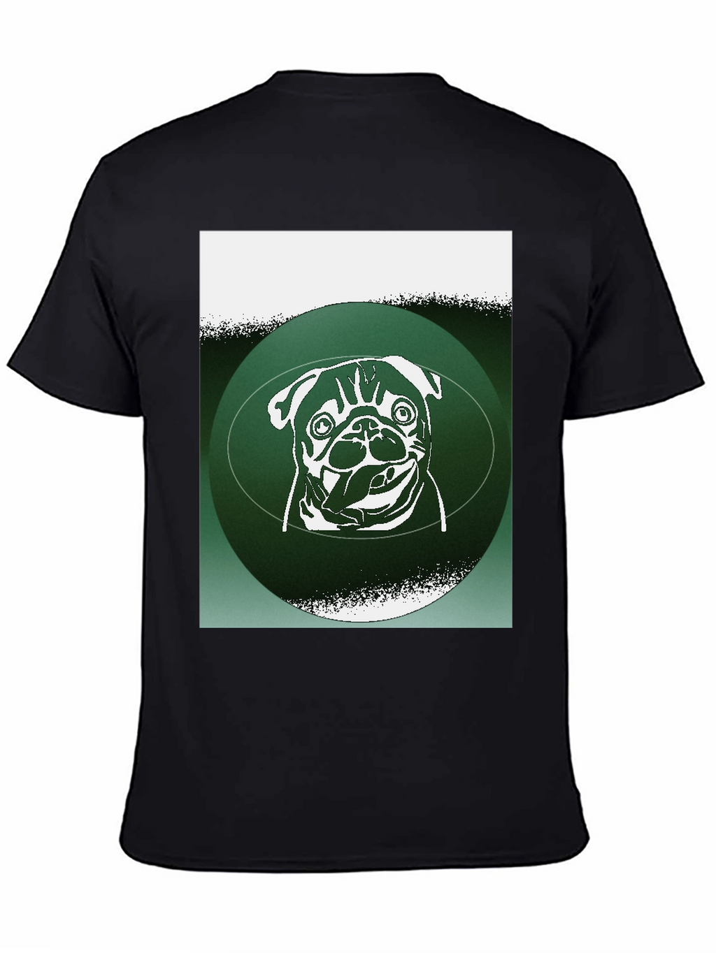 Pug Graphic Tee - Green Accent