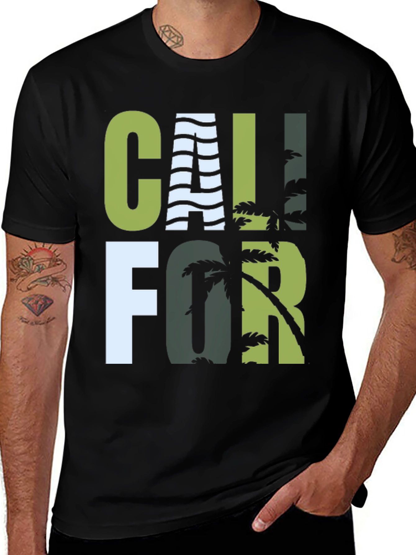 California Graphic T-Shirt - Palm Tree Design