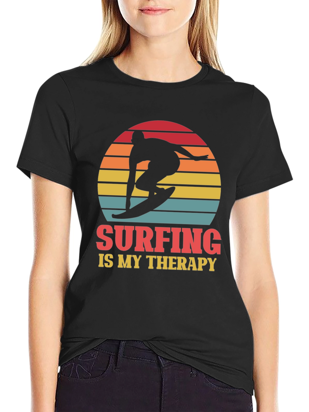 Surfing is My Therapy Graphic T-Shirt