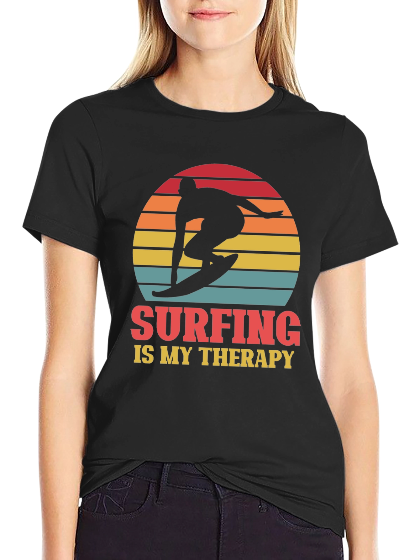 Surfing is My Therapy Graphic T-Shirt