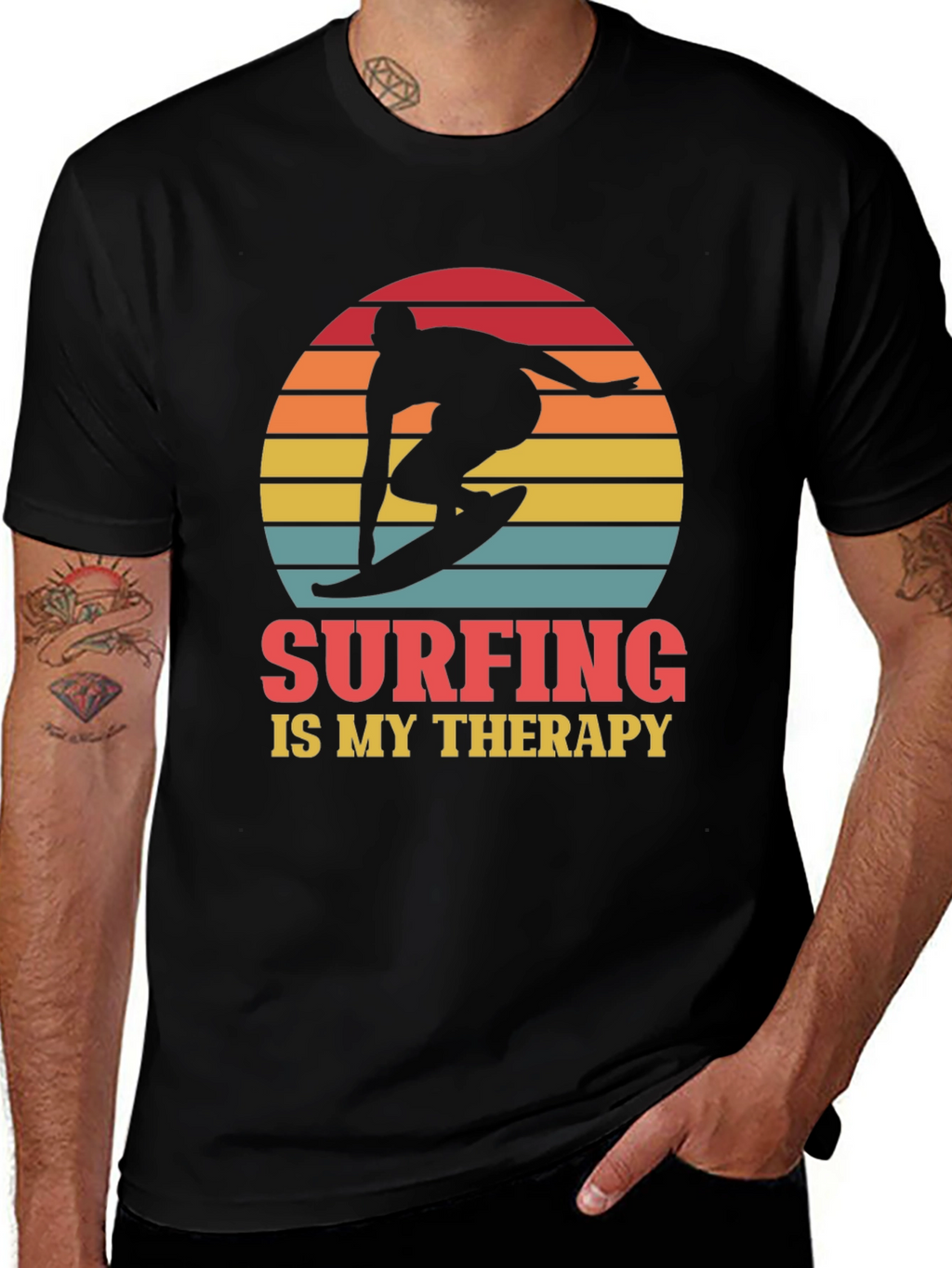 Surfing is My Therapy Graphic T-Shirt