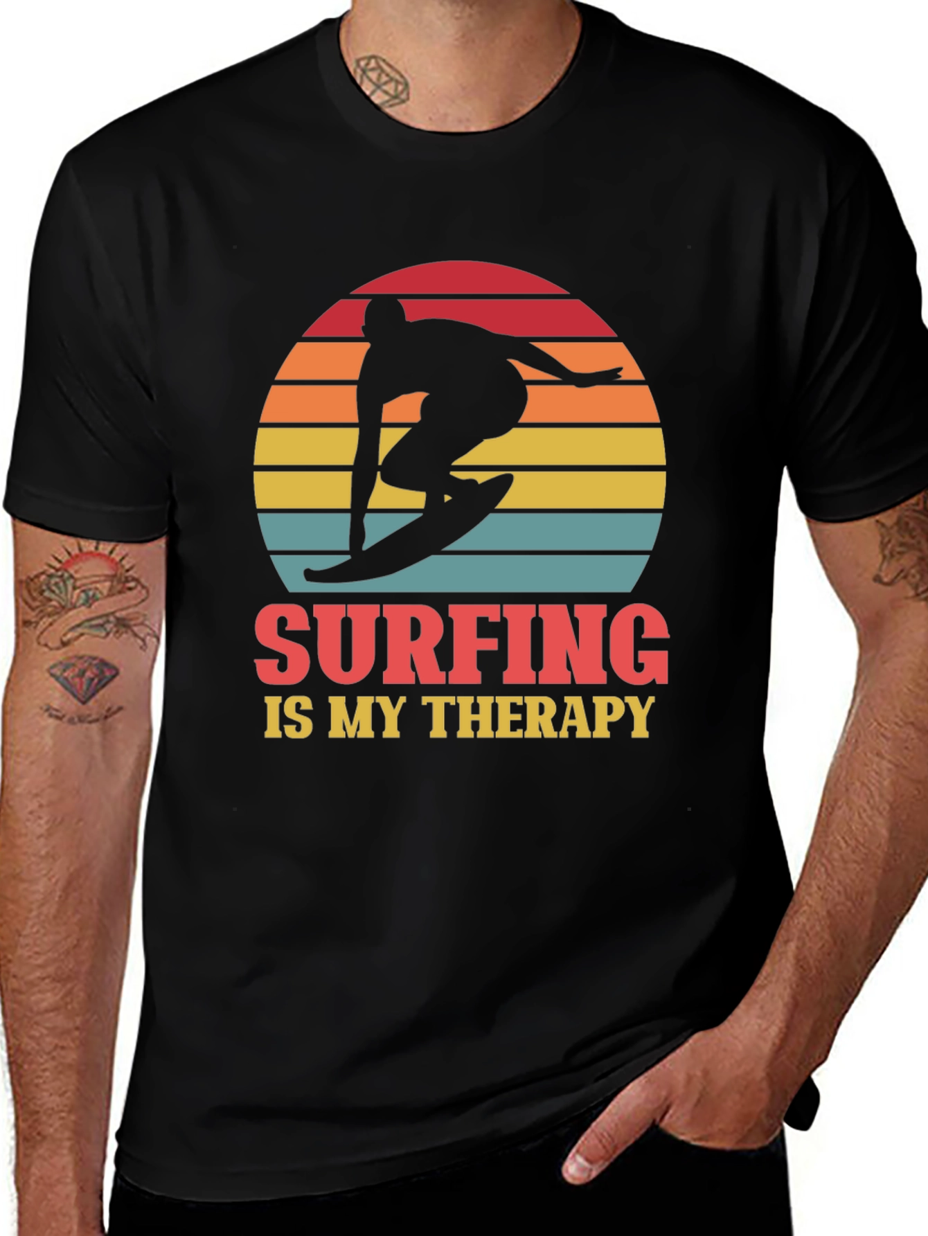 Surfing is My Therapy Graphic T-Shirt