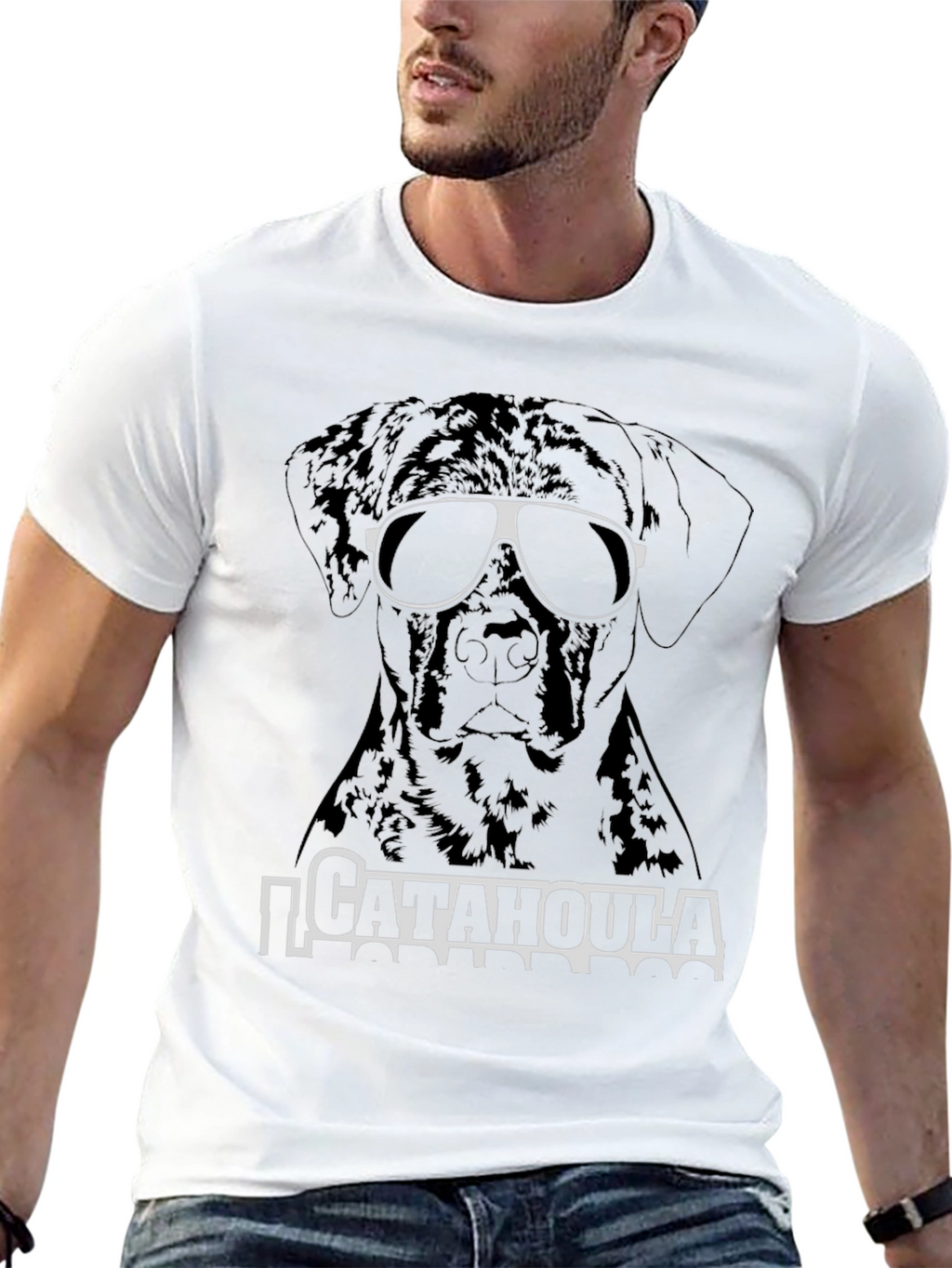Cool Catahoula Dog T-Shirt - Unisex Black Tee