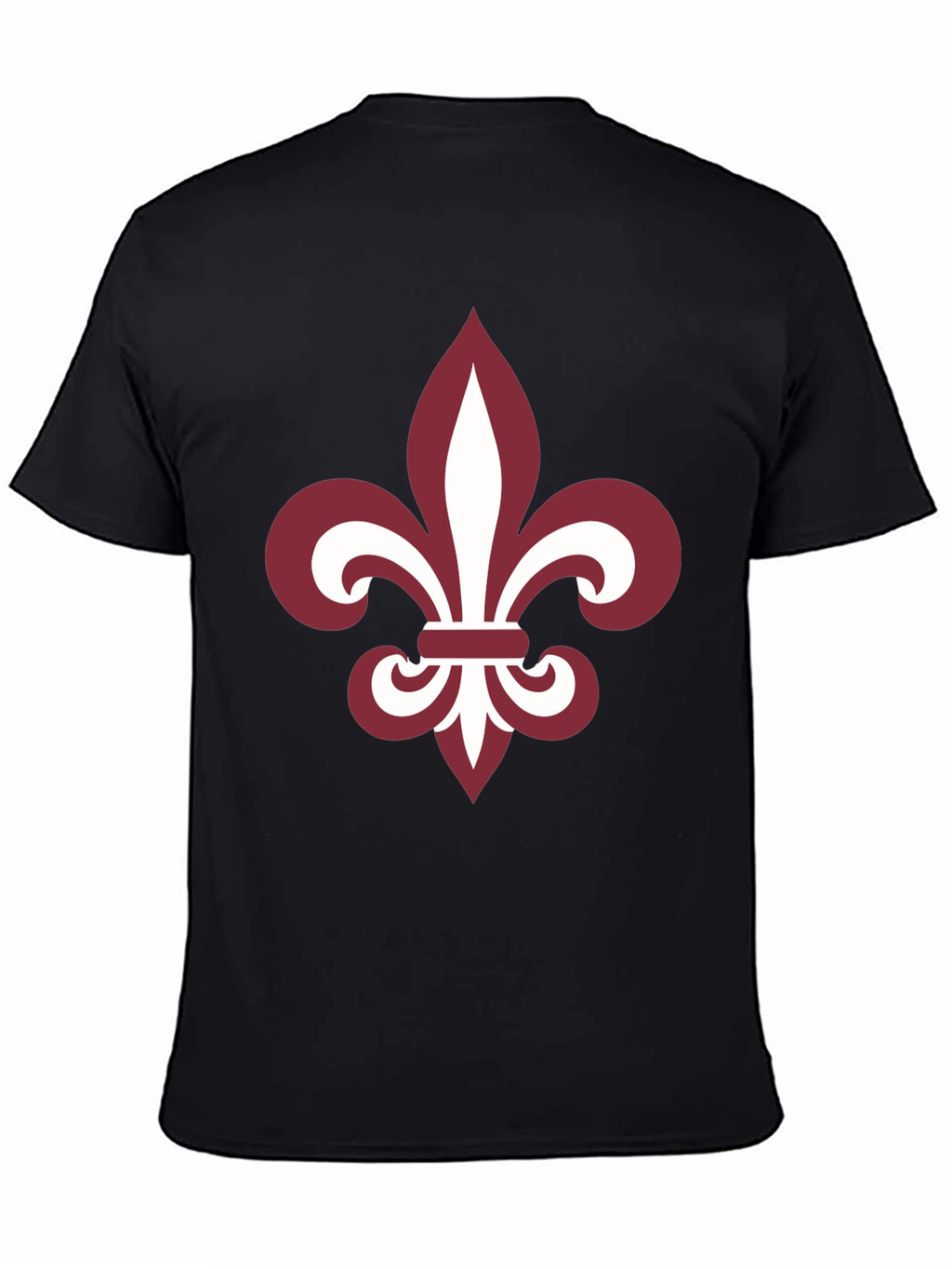 Fleur-de-Lis Graphic Tee - Black Cotton Blend Casual T-Shirt