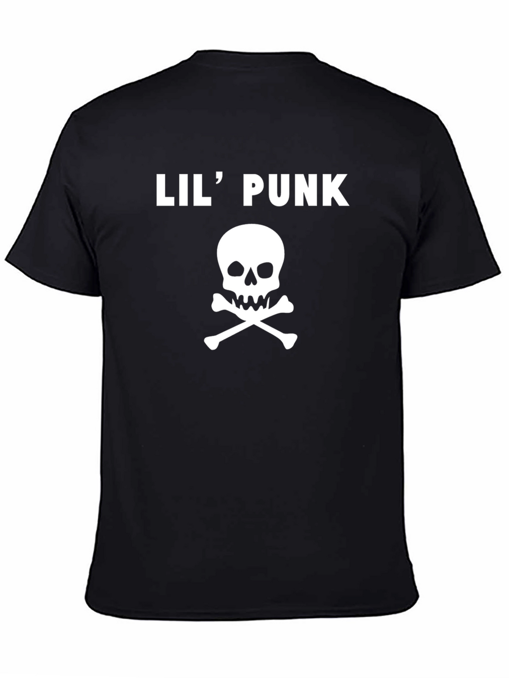 Lil Punk Skull Graphic Tee - Black Cotton T-Shirt