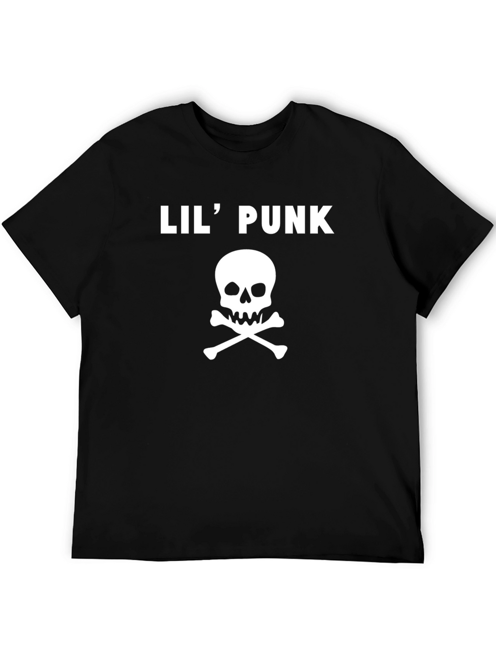 Lil Punk Skull Graphic Tee - Black Cotton T-Shirt