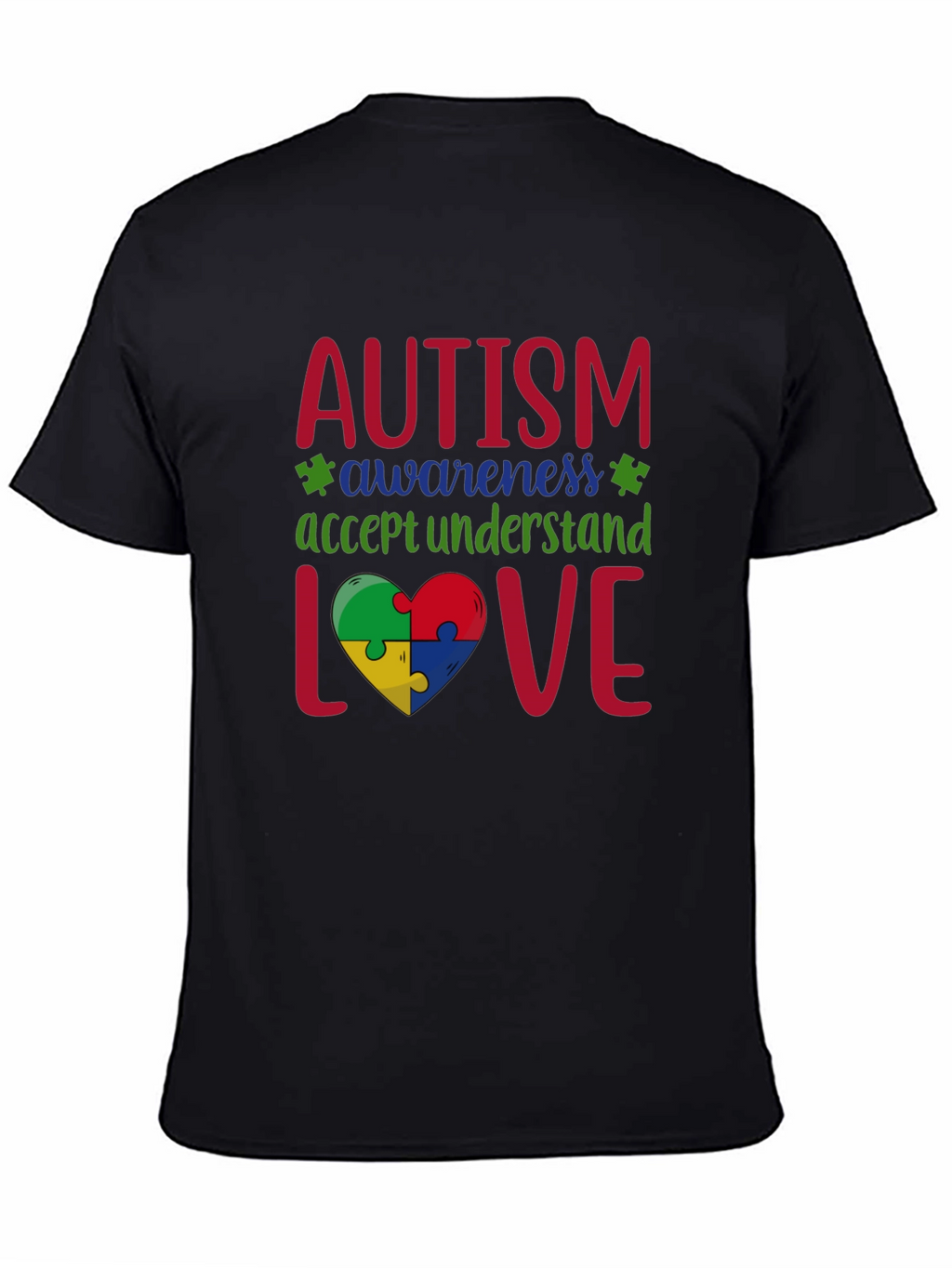 Autism Awareness Puzzle Piece Heart Graphic Tee