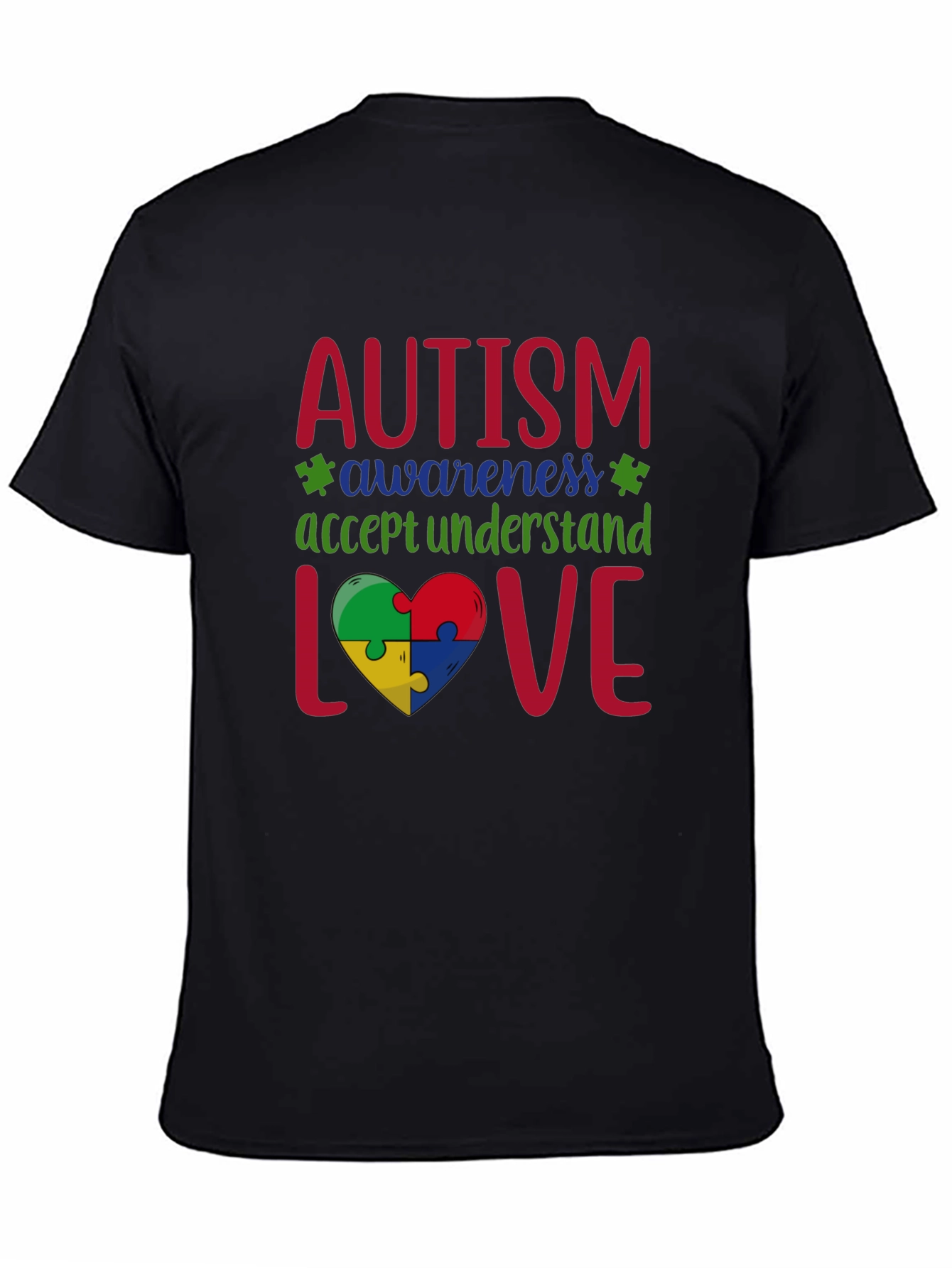 Autism Awareness Puzzle Piece Heart Graphic Tee
