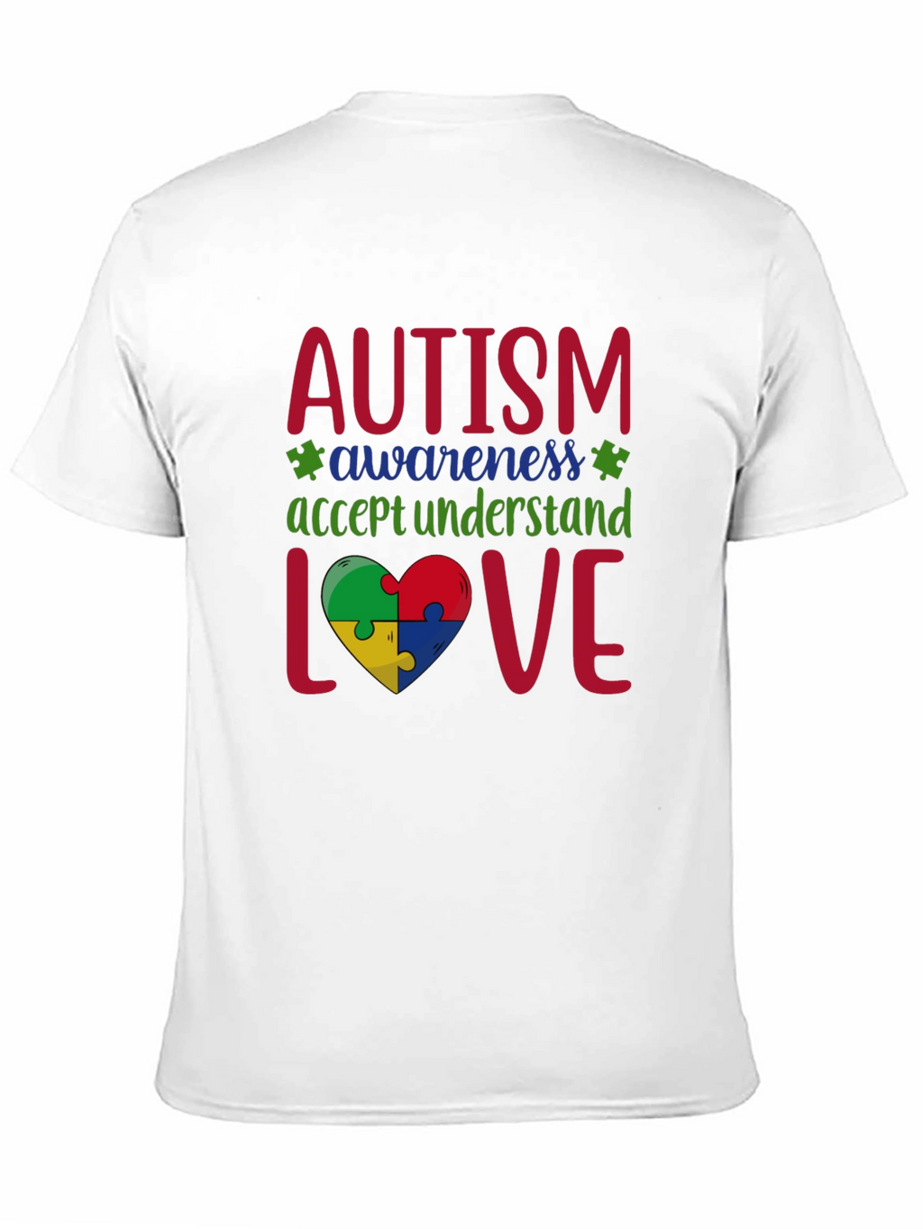 Autism Awareness Puzzle Piece Heart Graphic Tee
