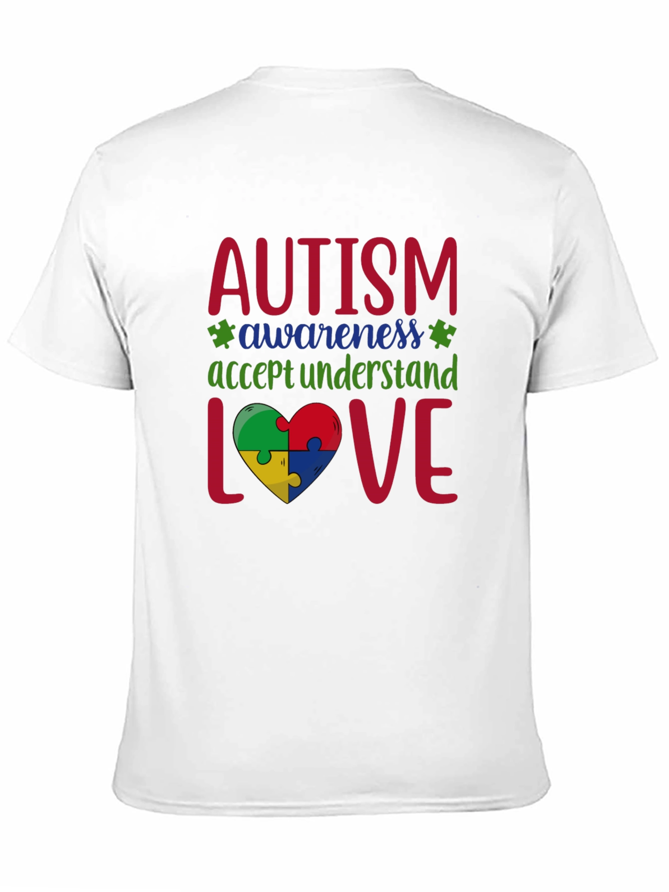 Autism Awareness Puzzle Piece Heart Graphic Tee