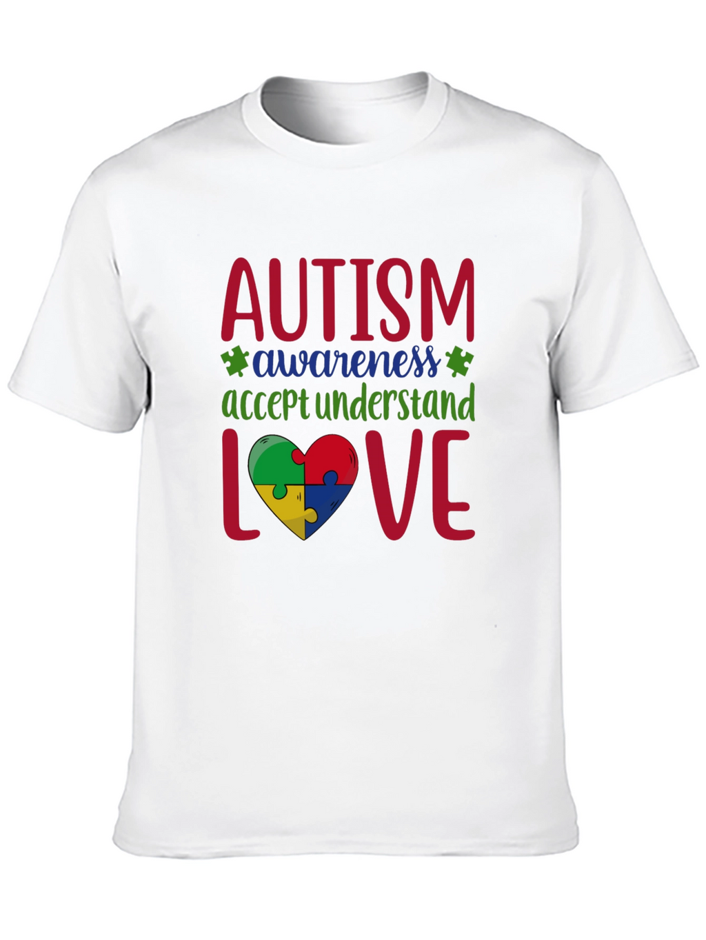 Autism Awareness Puzzle Piece Heart Graphic Tee