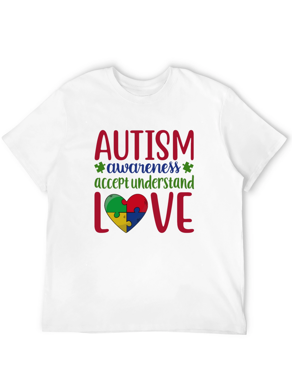 Autism Awareness Puzzle Piece Heart Graphic Tee
