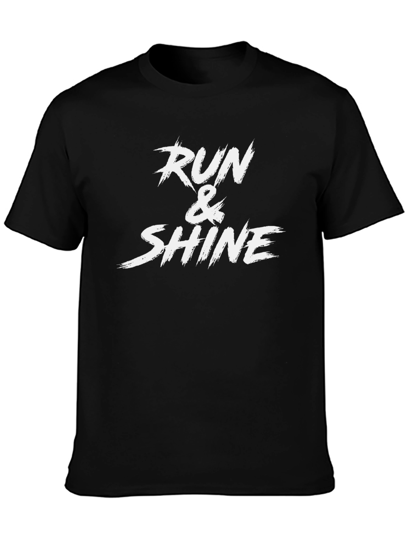 Run & Shine Graphic Tee - Motivational Black T-Shirt