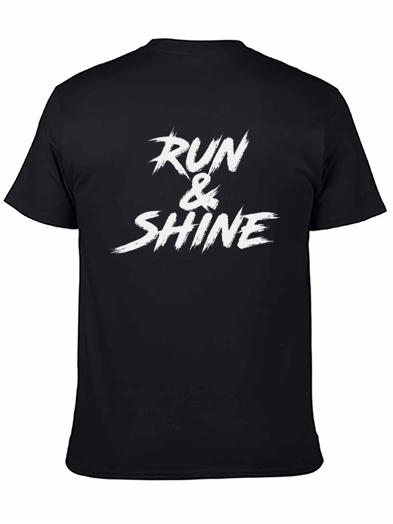 Run & Shine Graphic Tee - Motivational Black T-Shirt