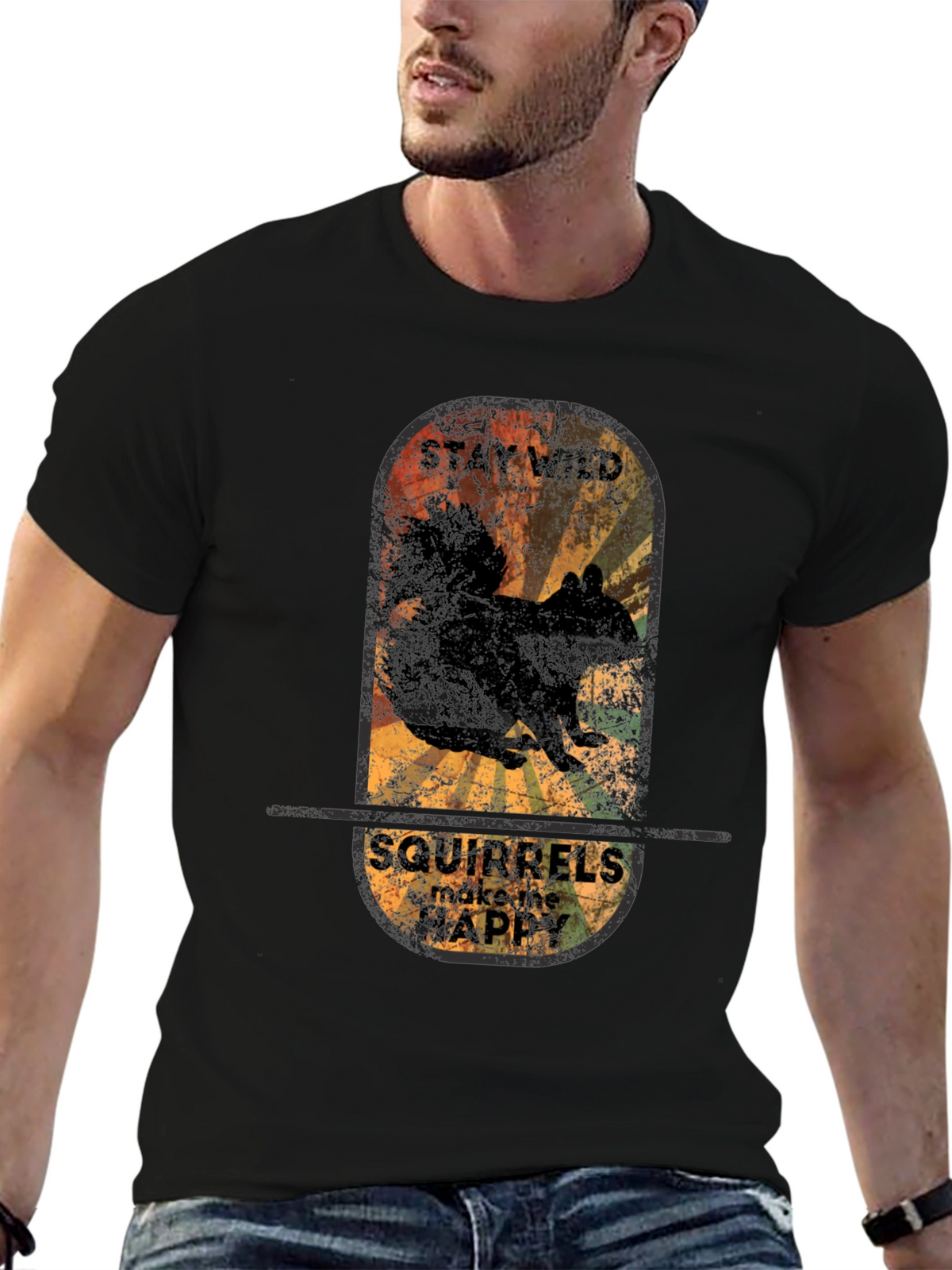 Stay Wild Squirrels T-Shirt - Vintage Graphic Tee
