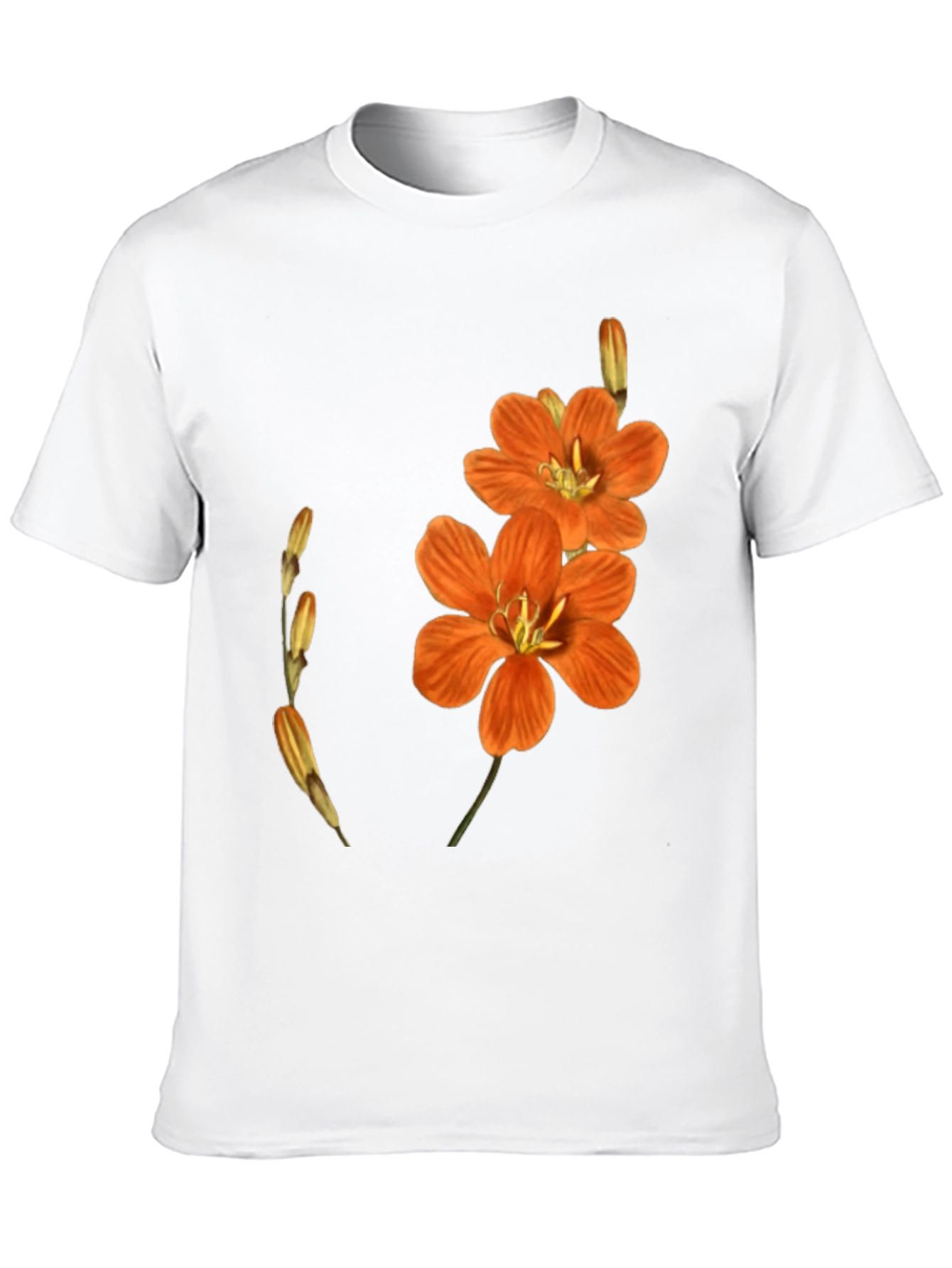 Floral Print Black Tee