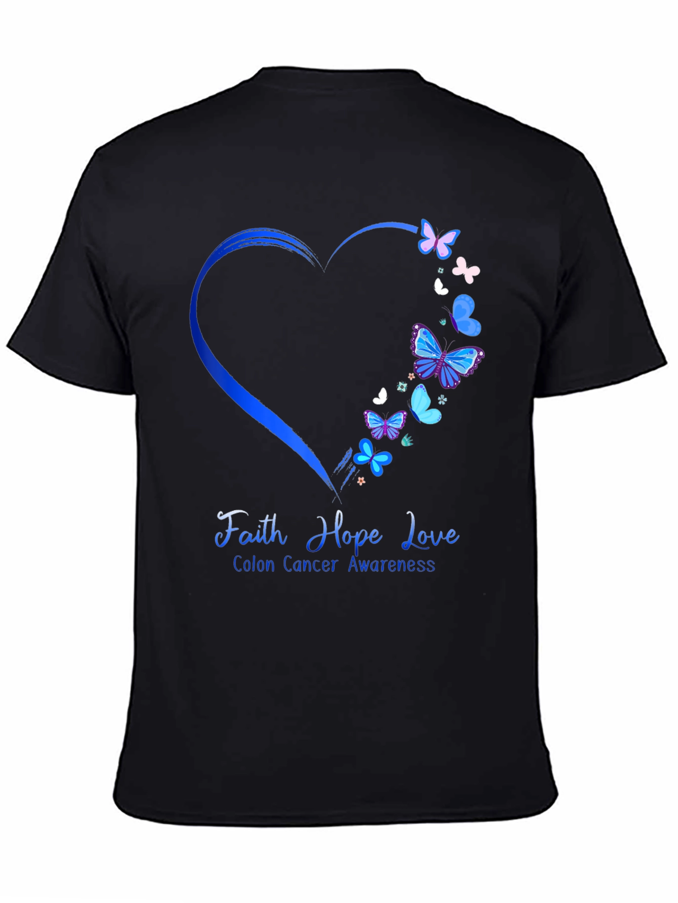 Colon Cancer Awareness Butterfly Heart T-Shirt