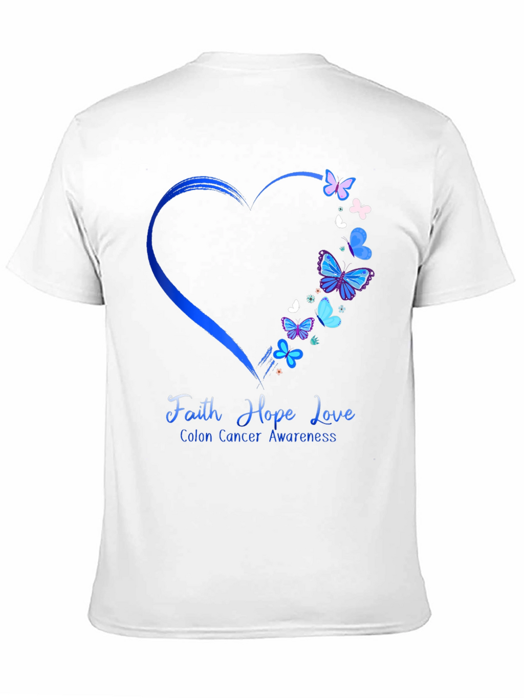 Colon Cancer Awareness Butterfly Heart T-Shirt