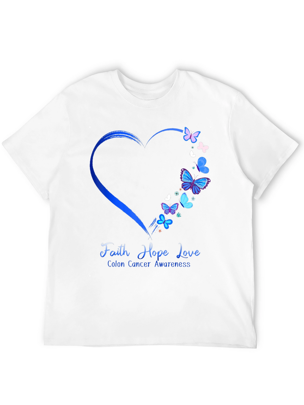 Colon Cancer Awareness Butterfly Heart T-Shirt