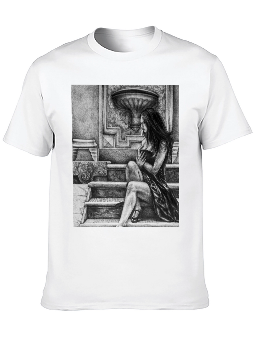 Elegant Woman Art Black T-Shirt