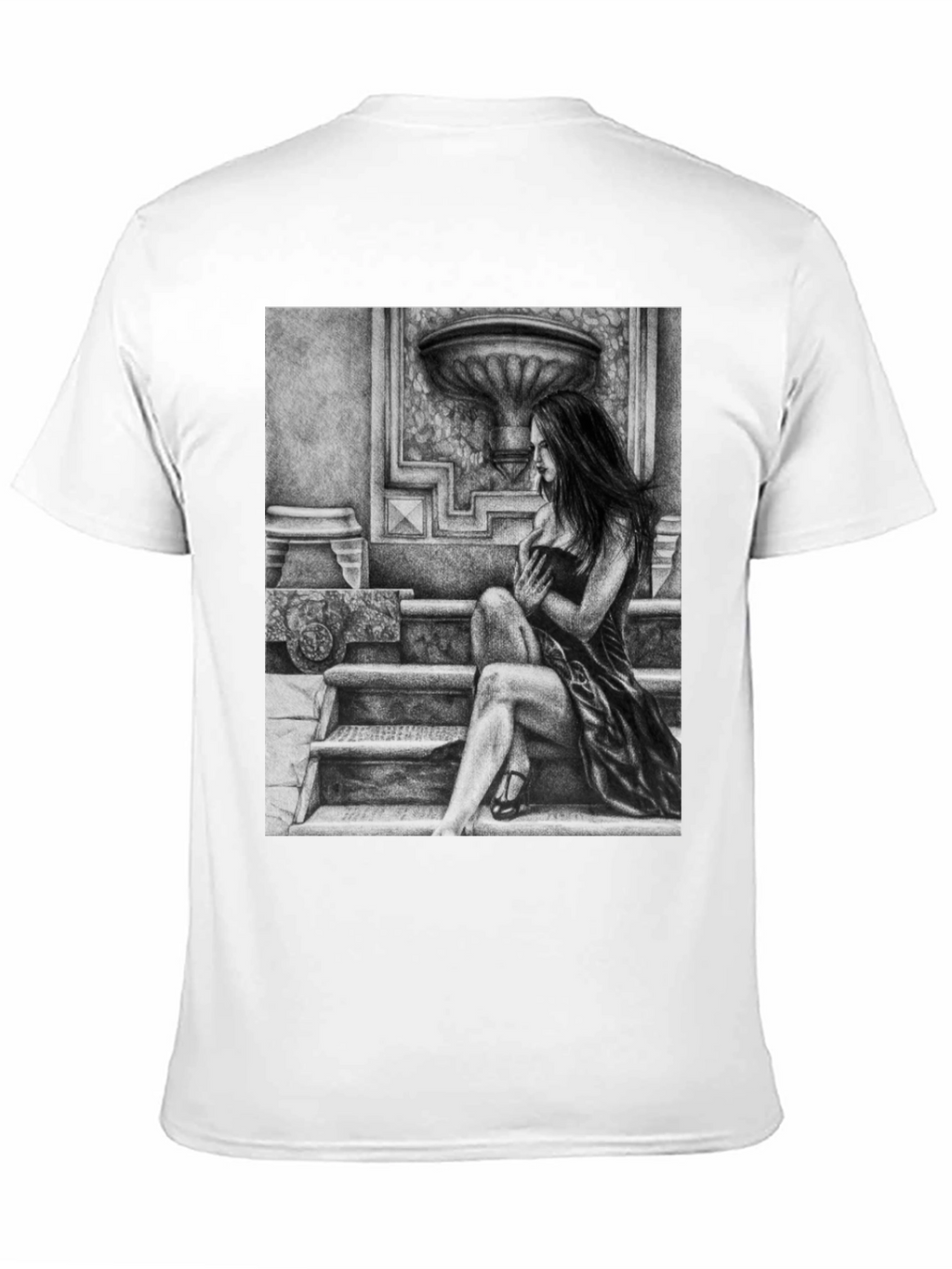 Elegant Woman Art Black T-Shirt