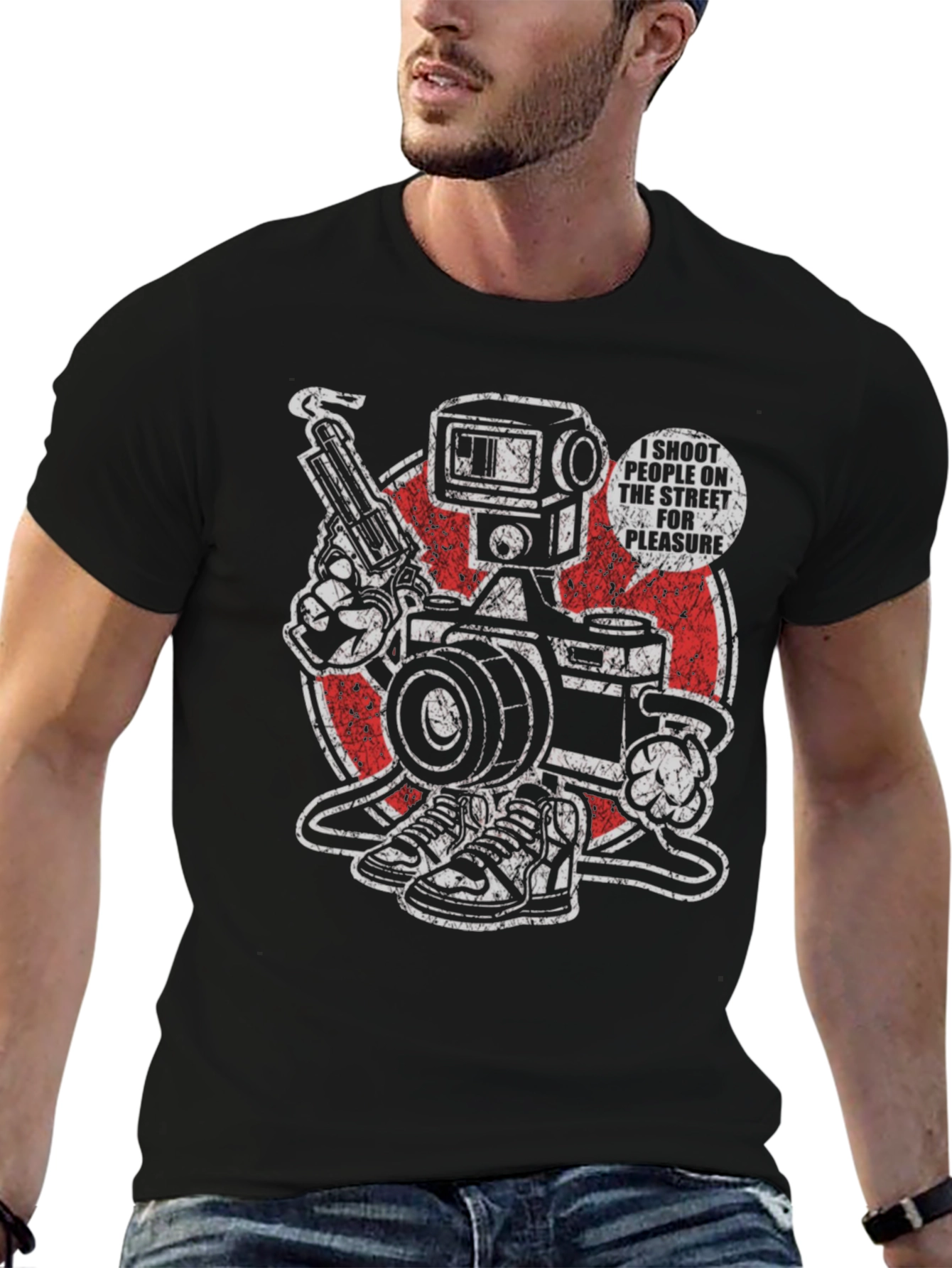 Edgy I Shoot People Graphic Tee