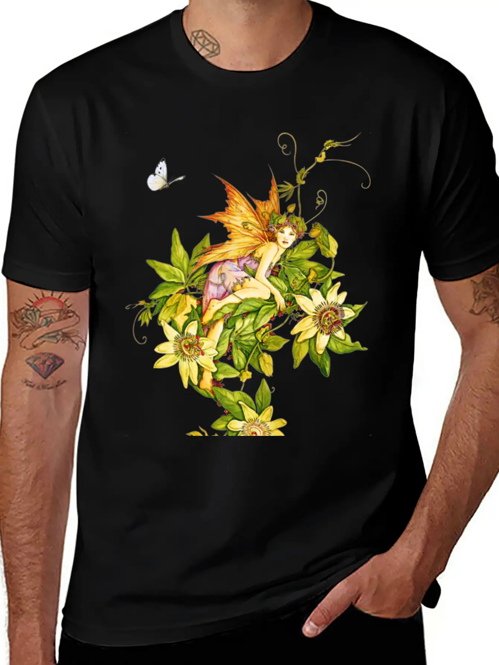 Fairy Floral Modern Fit Casual T-Shirt – Clean And Versatile Design