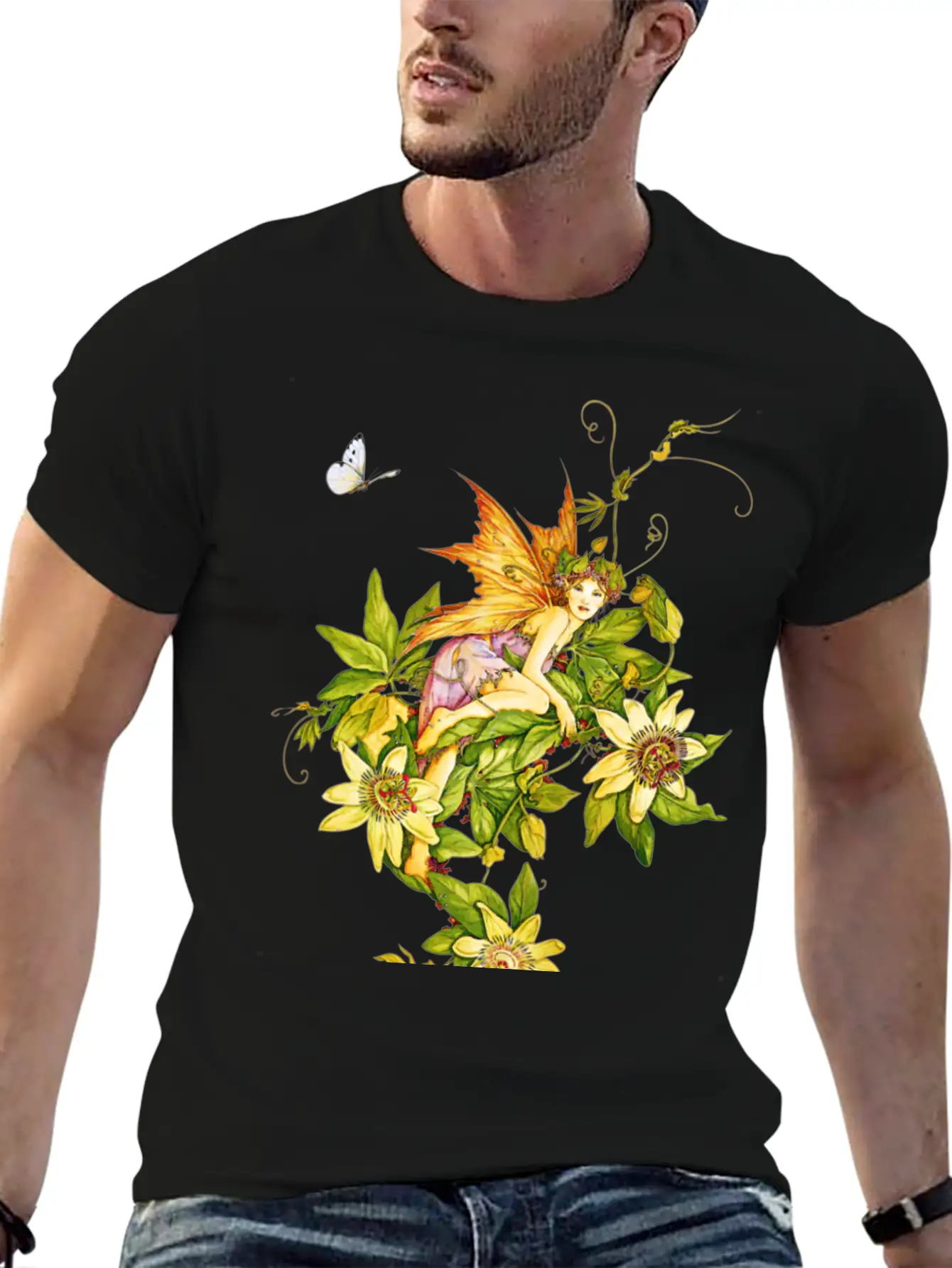 Fairy Floral Modern Fit Casual T-Shirt – Clean And Versatile Design