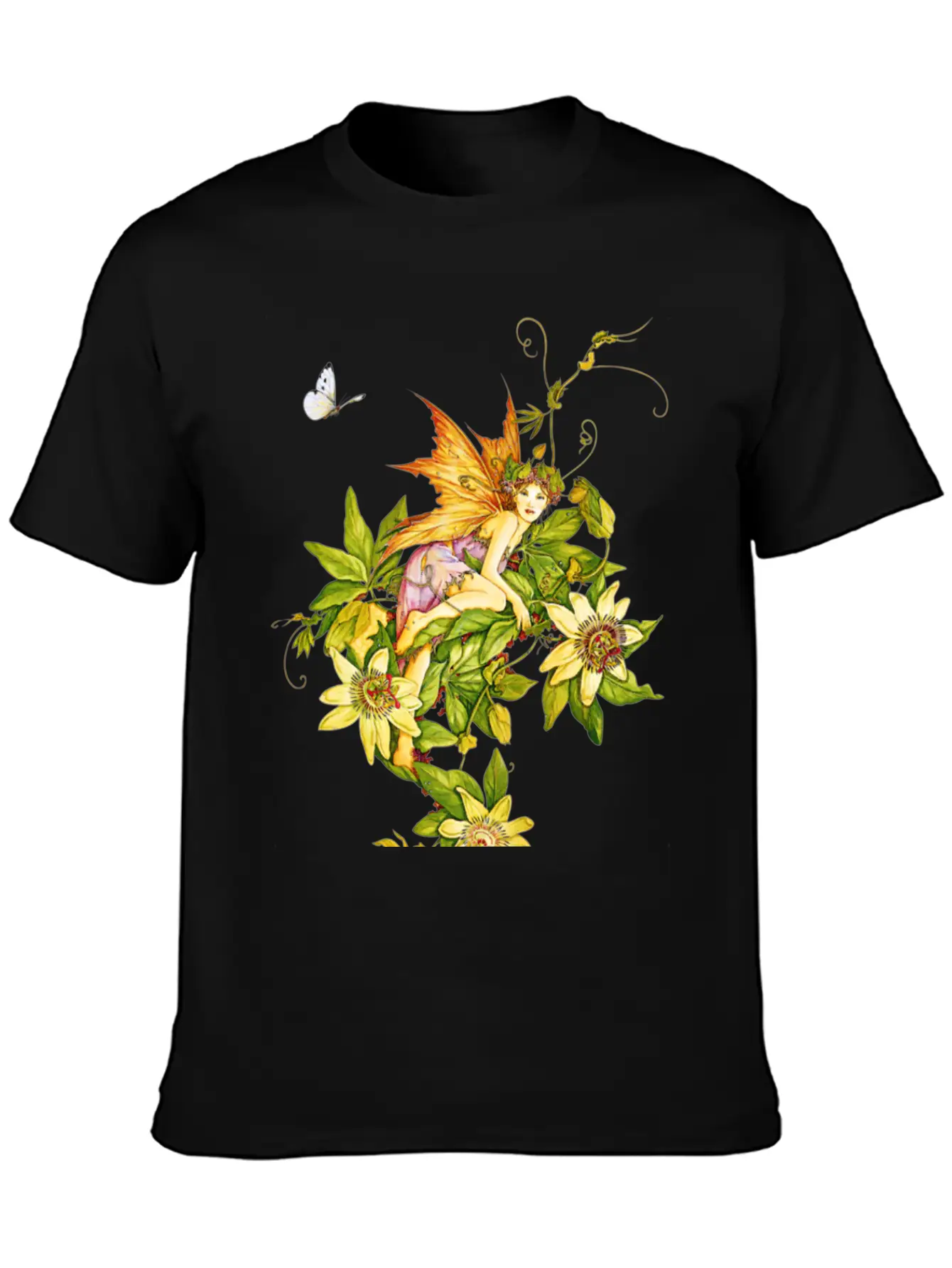 Fairy Floral Modern Fit Casual T-Shirt – Clean And Versatile Design