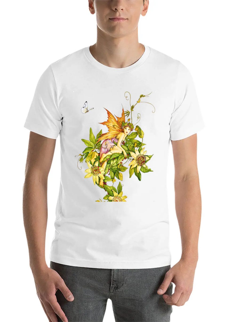 Fairy Floral Modern Fit Casual T-Shirt – Clean And Versatile Design