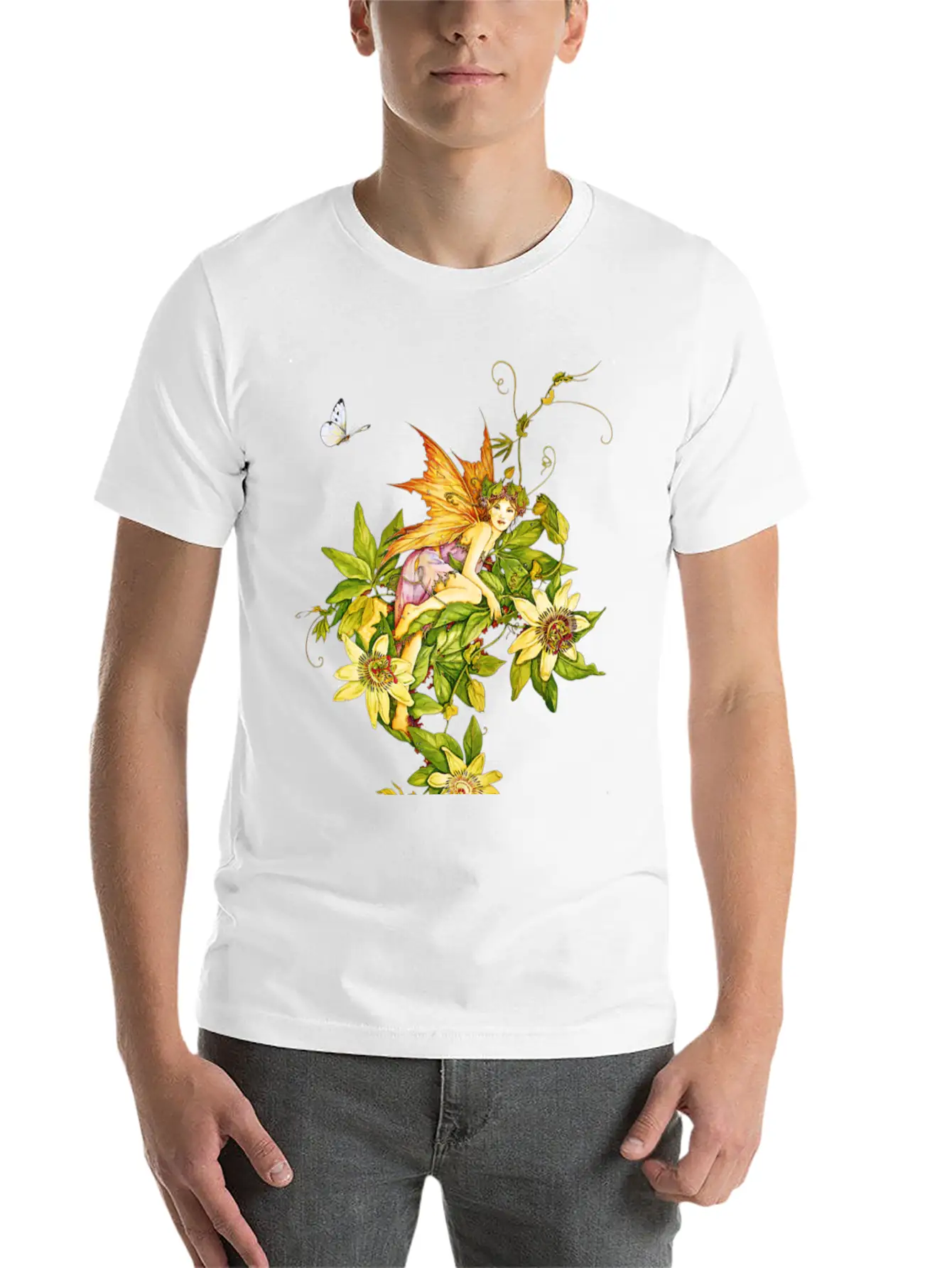 Fairy Floral Modern Fit Casual T-Shirt – Clean And Versatile Design