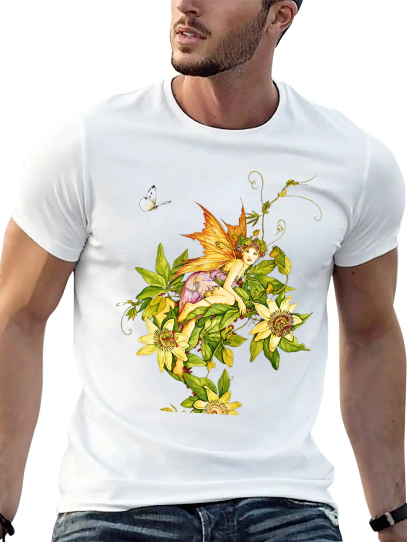 Fairy Floral Modern Fit Casual T-Shirt – Clean And Versatile Design