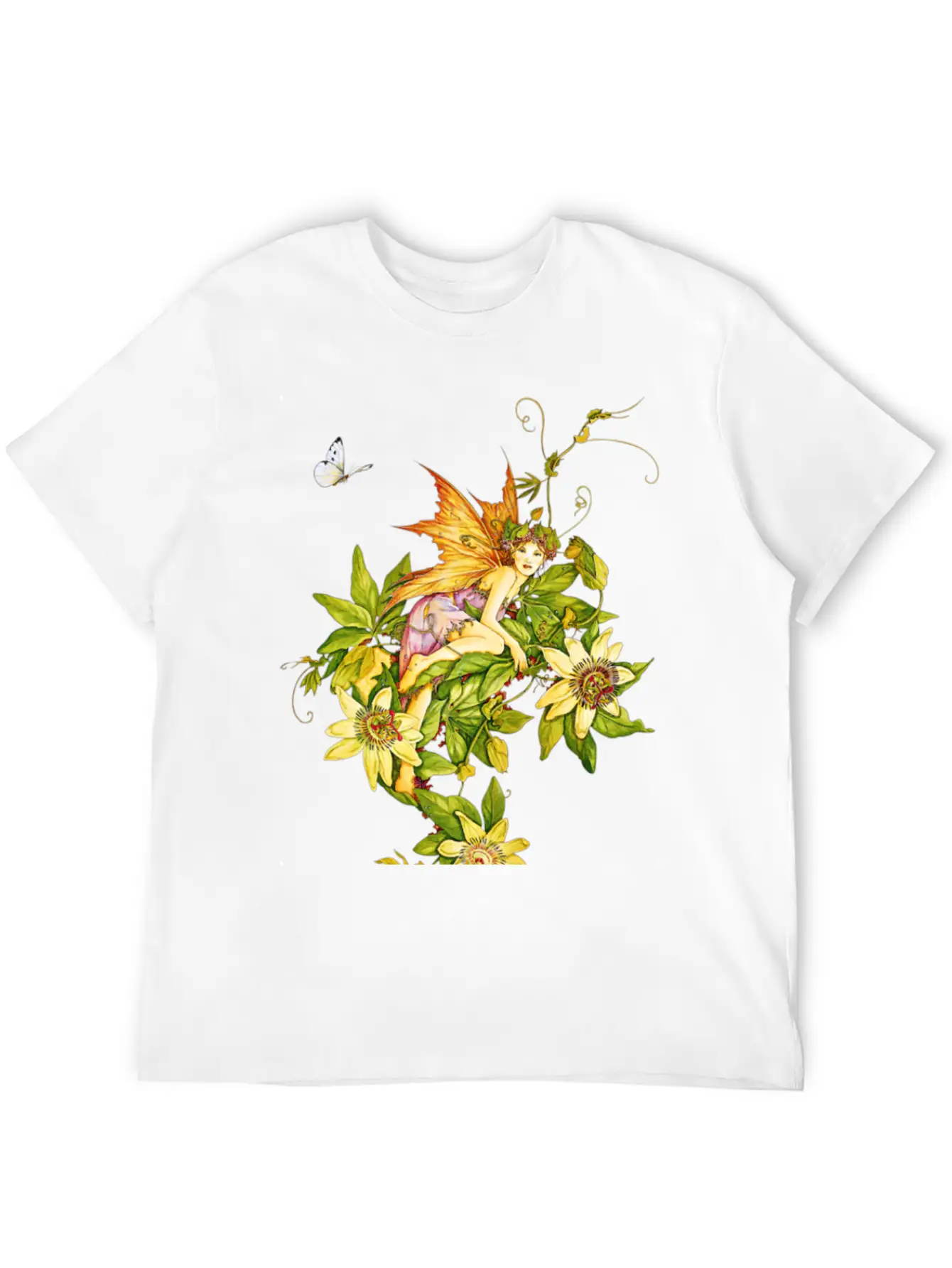 Fairy Floral Modern Fit Casual T-Shirt – Clean And Versatile Design