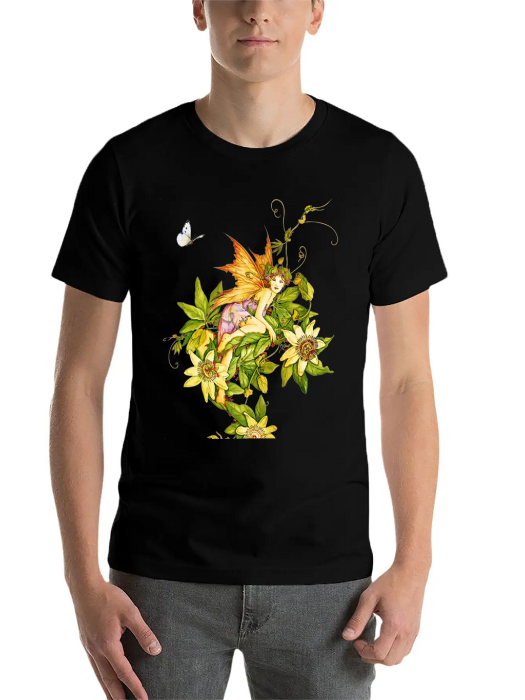 Fairy Floral Modern Fit Casual T-Shirt – Clean And Versatile Design