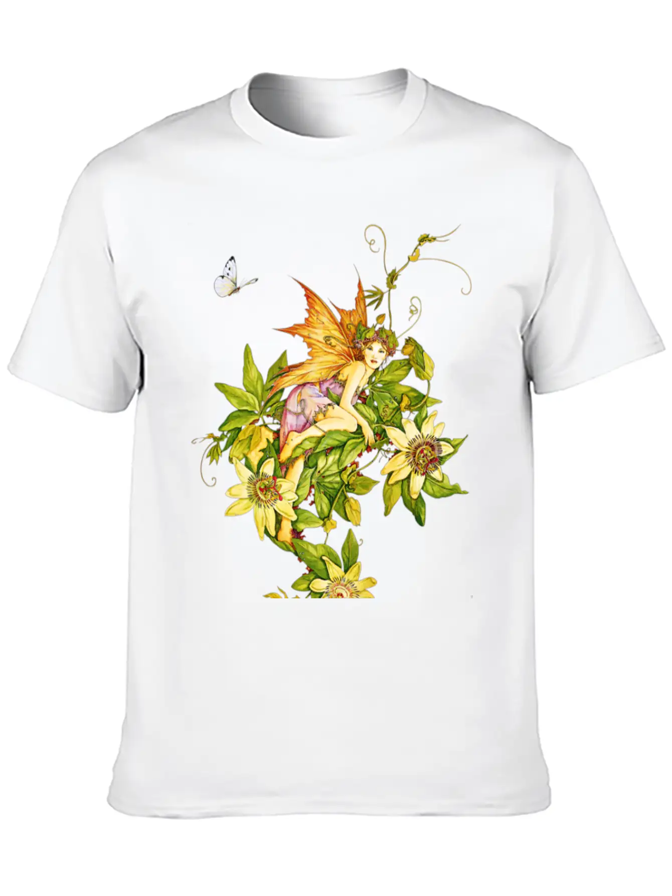 Fairy Floral Modern Fit Casual T-Shirt – Clean And Versatile Design