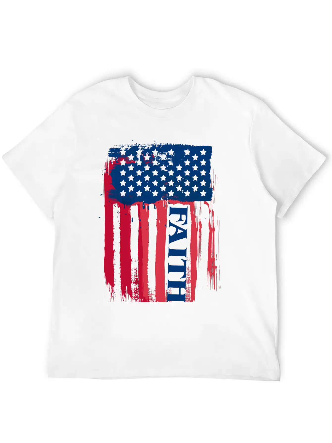 Faith American Flag Breathable Soft Cotton T-Shirt – Timeless Casual Look