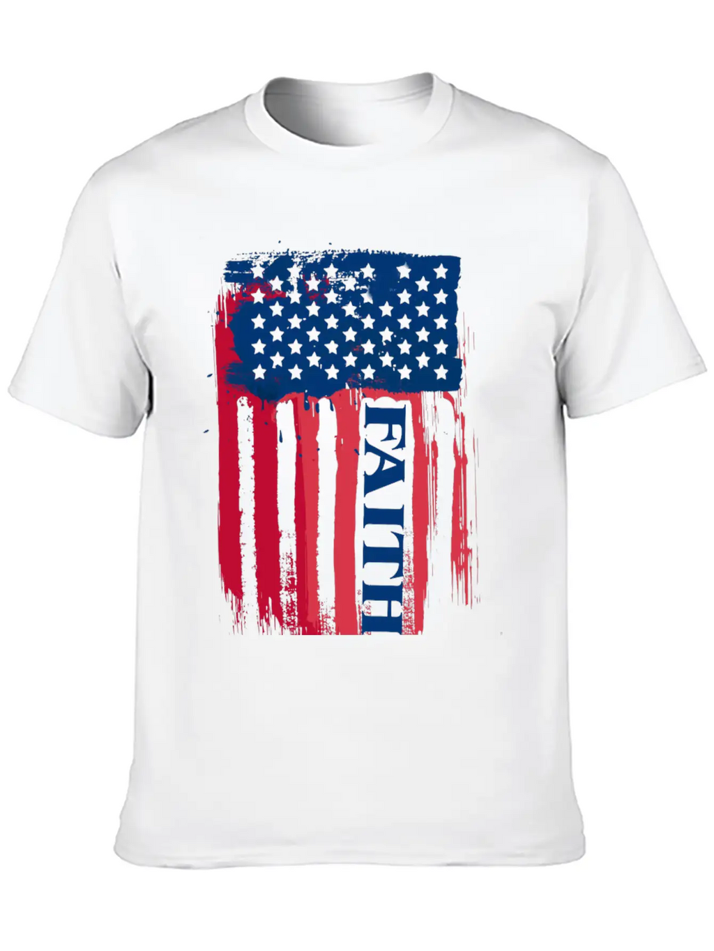Faith American Flag Breathable Soft Cotton T-Shirt – Timeless Casual Look