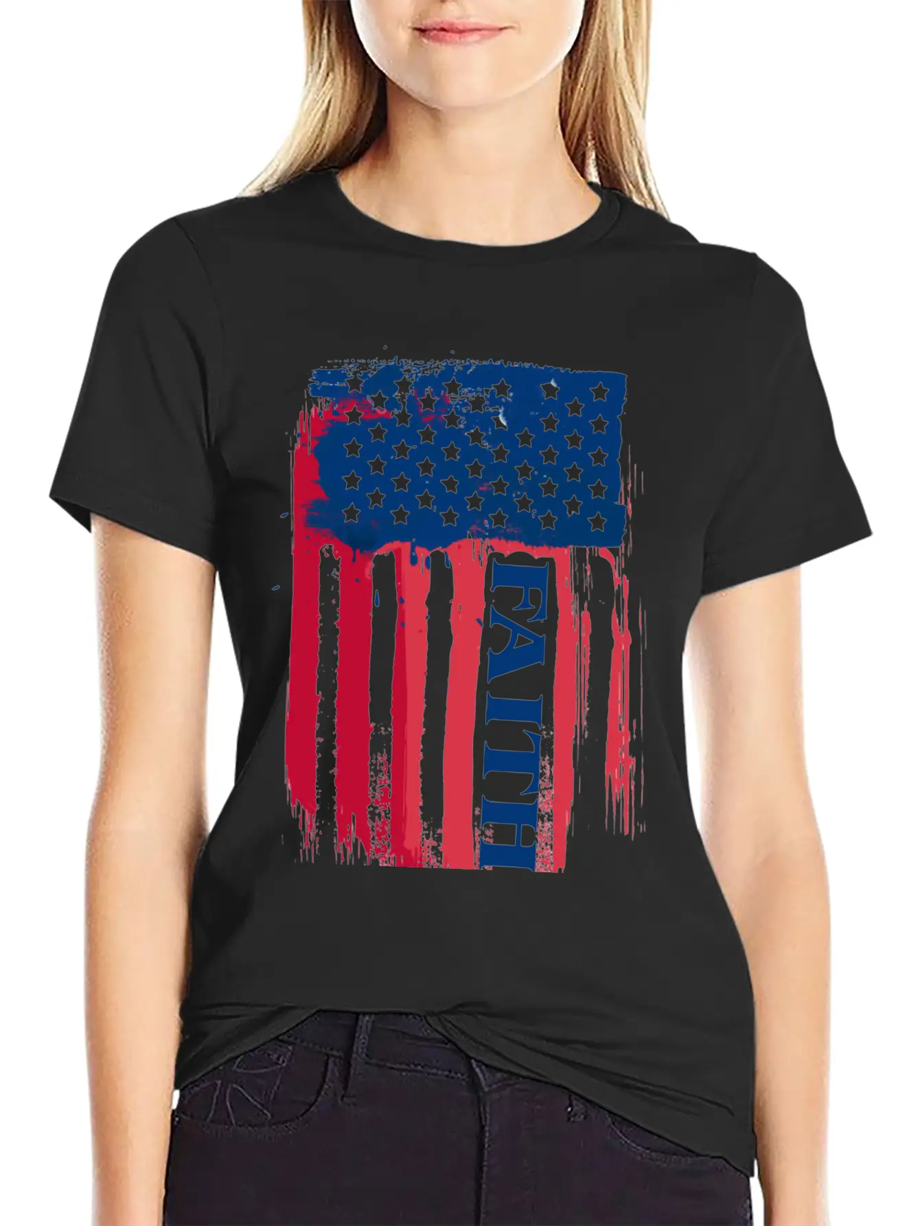Faith American Flag Breathable Soft Cotton T-Shirt – Timeless Casual Look