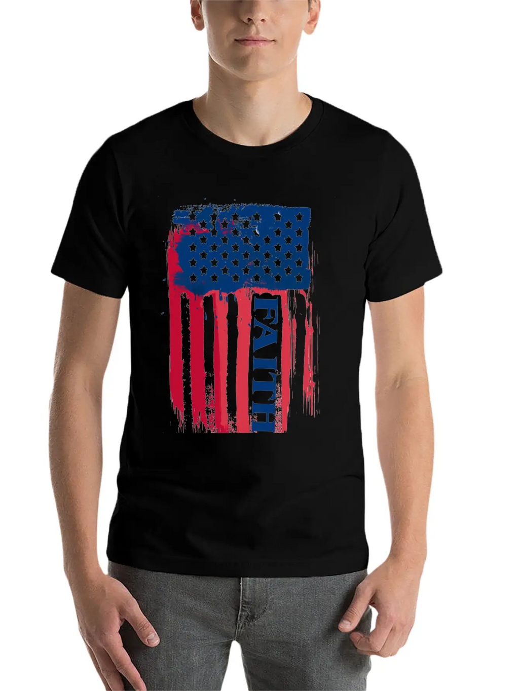 Faith American Flag Breathable Soft Cotton T-Shirt – Timeless Casual Look