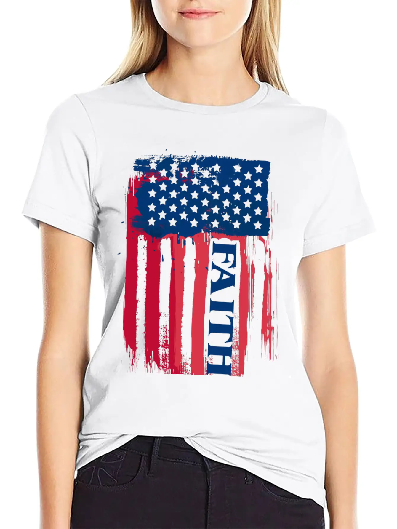 Faith American Flag Breathable Soft Cotton T-Shirt – Timeless Casual Look