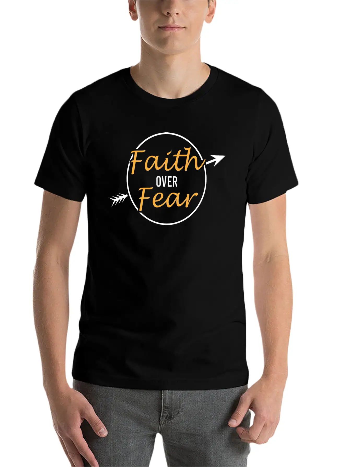 "Faith And Fear" Tee For A Faithful You Tshirt Breathable Soft Cotton T-Shirt – Timeless Casual Look
