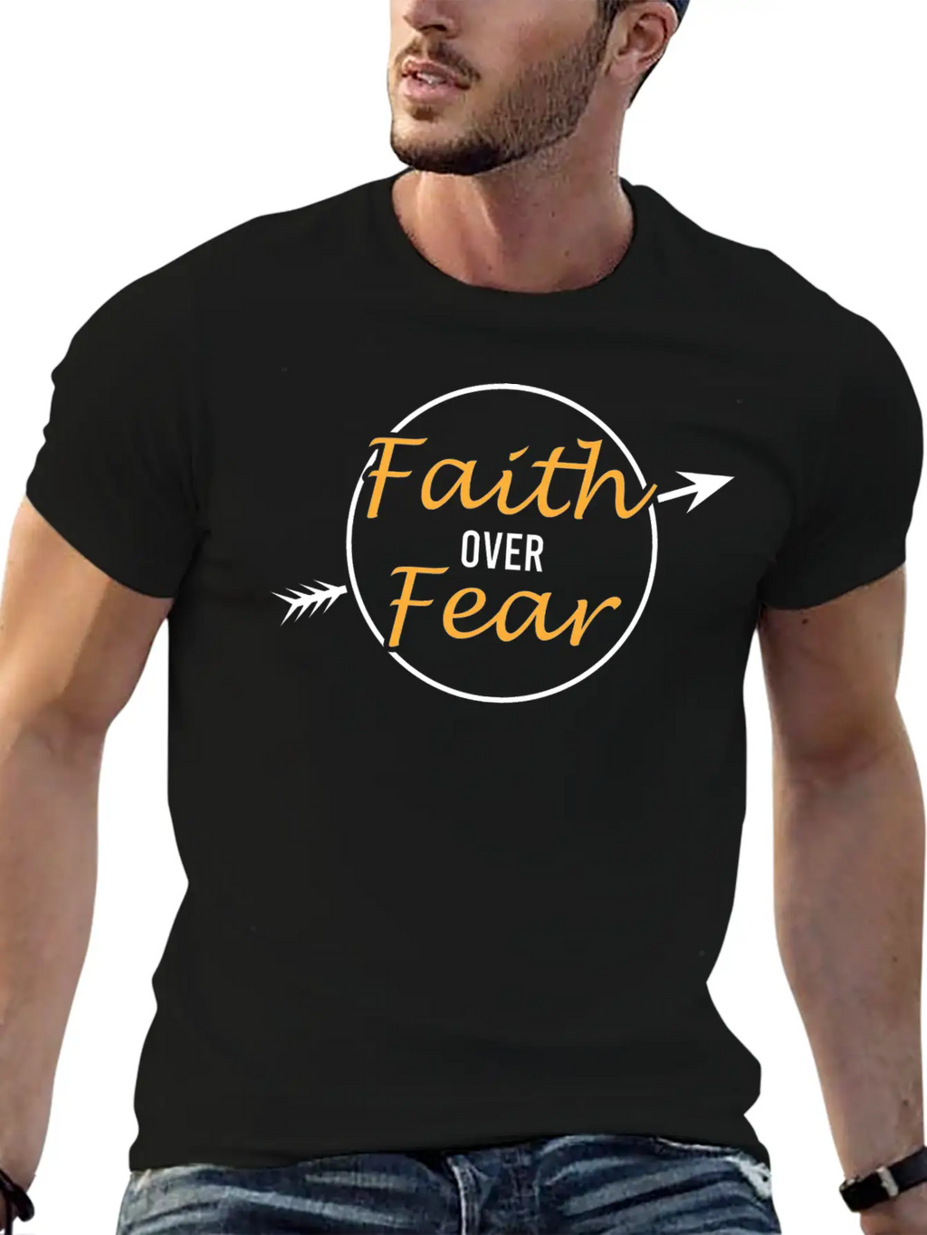 "Faith And Fear" Tee For A Faithful You Tshirt Breathable Soft Cotton T-Shirt – Timeless Casual Look