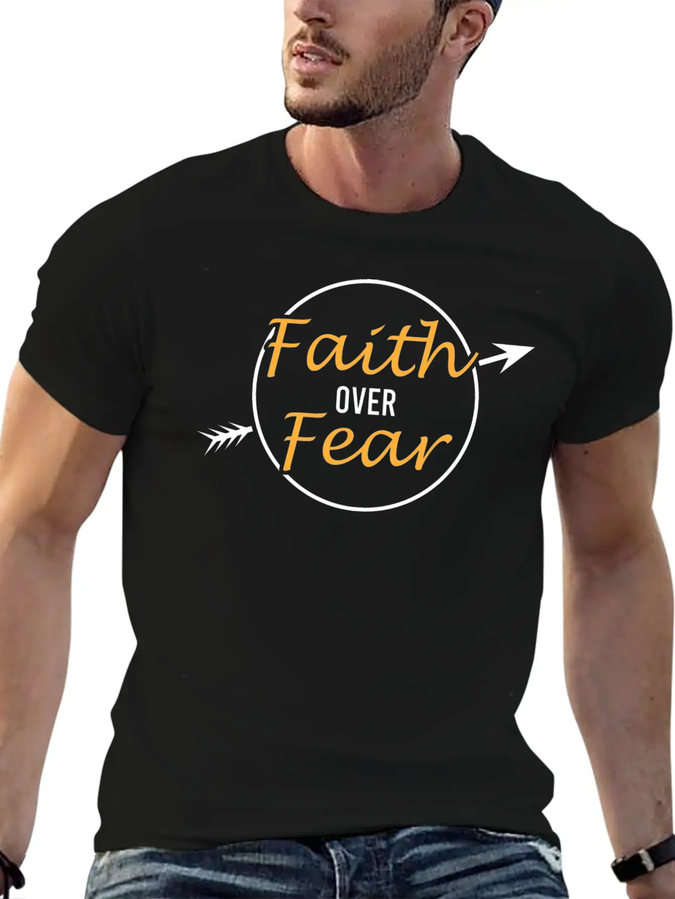 "Faith And Fear" Tee For A Faithful You Tshirt Breathable Soft Cotton T-Shirt – Timeless Casual Look
