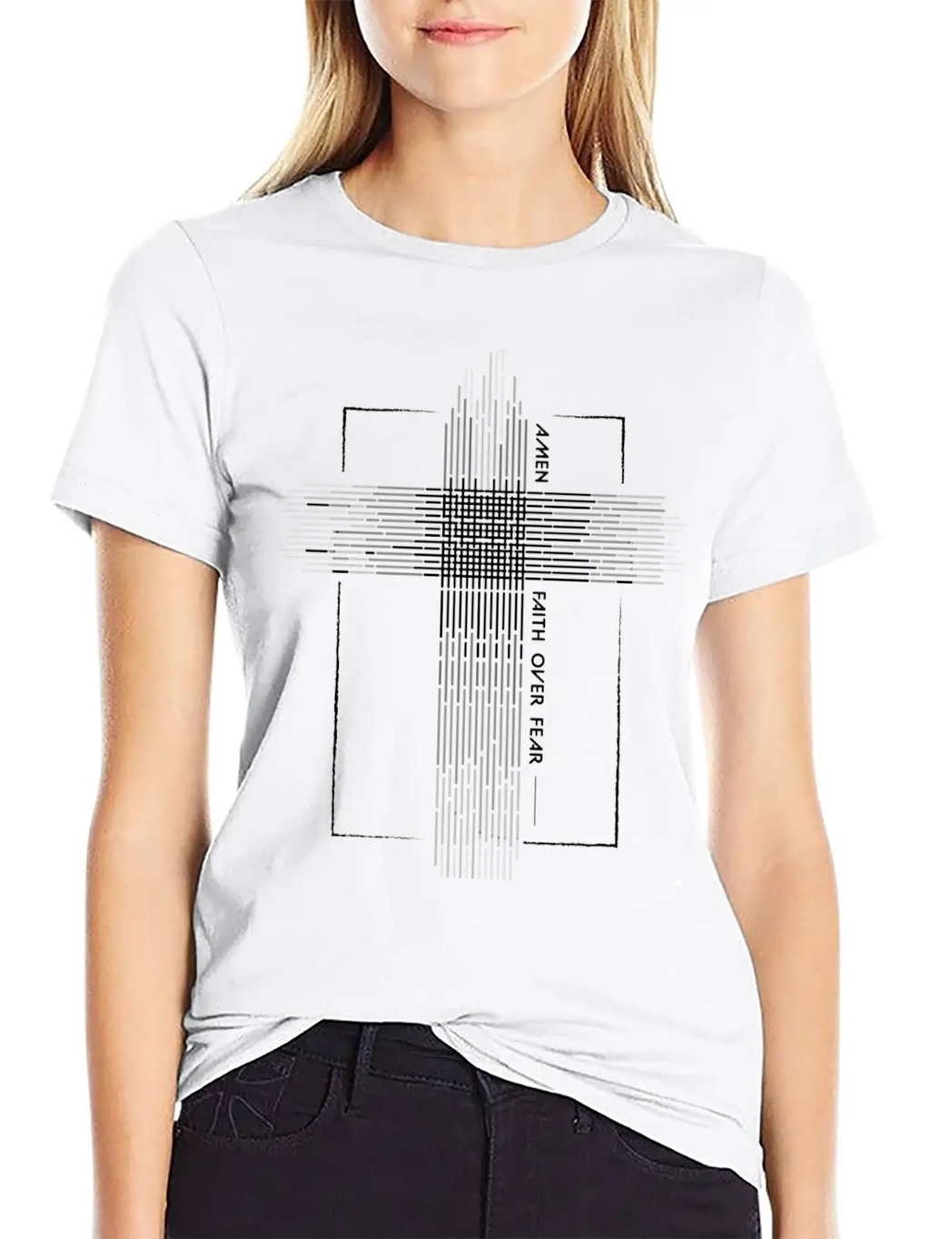 Faith Over Fear White Relaxed Everyday Tee – Lightweight And Durable Cotton