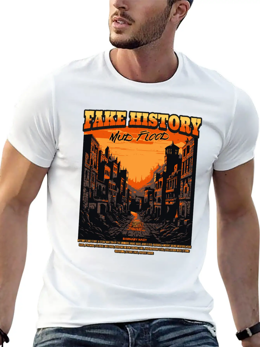 Fake History - Mud Flood Stylish Everyday T-Shirt – Unisex Basic Cotton Tee