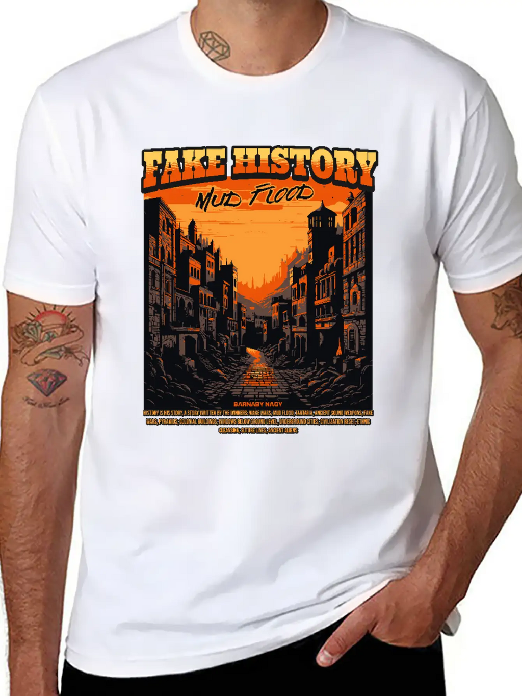 Fake History - Mud Flood Stylish Everyday T-Shirt – Unisex Basic Cotton Tee