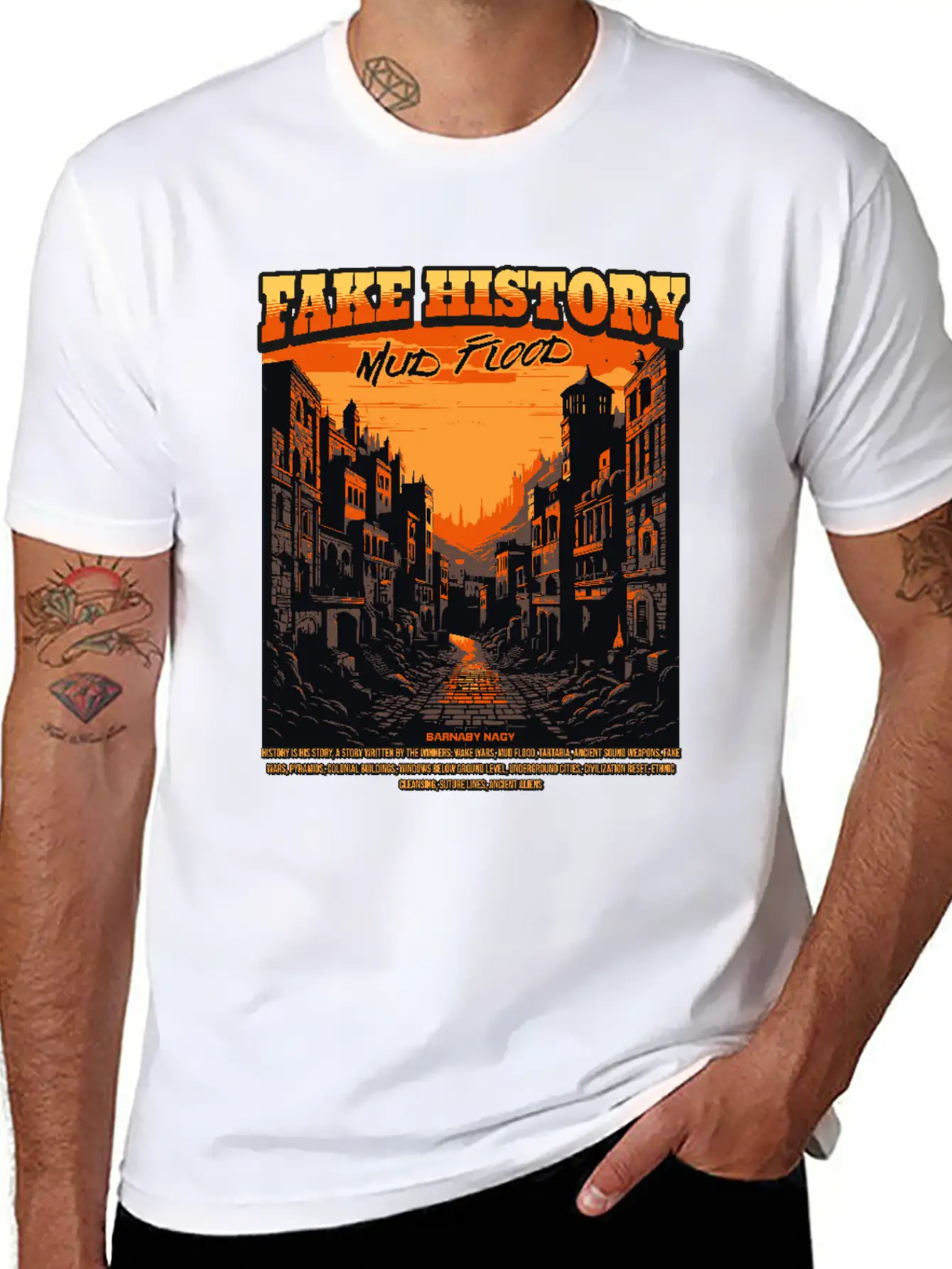 Fake History - Mud Flood Stylish Everyday T-Shirt – Unisex Basic Cotton Tee